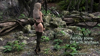 Fantasy Scene - Elf With Wolfman 001 top hentais free